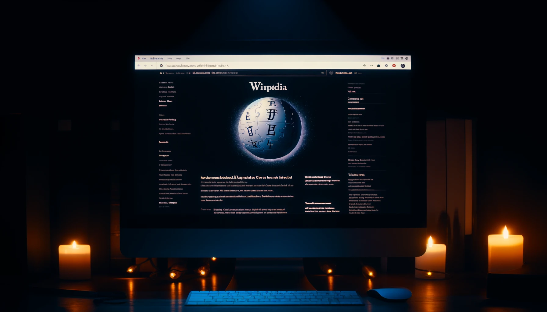 a computer screen displaying the Wikipedia website during an internet blackout